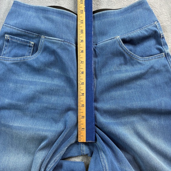 Halara Petite Size Medium Wide Leg Denim Look Stretch Pants Comfy Pull on - Picture 10 of 14